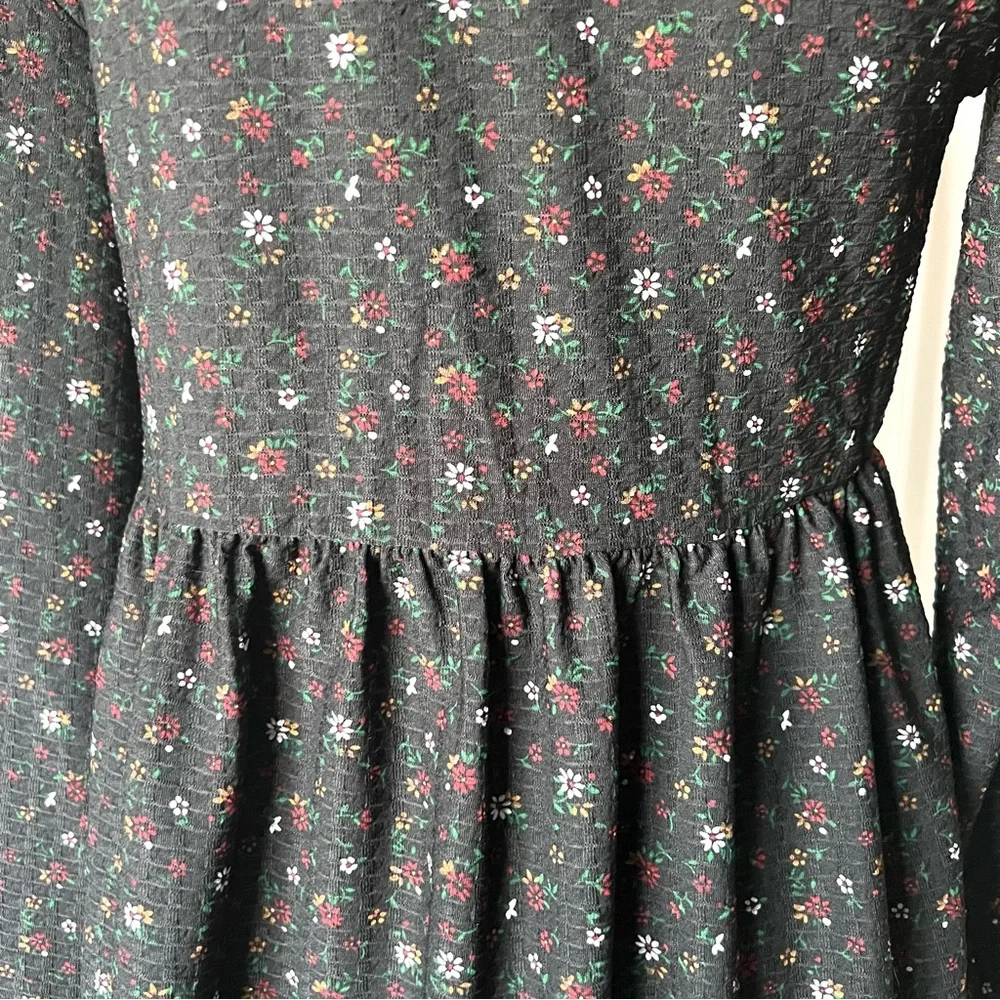 ASOS Design Floral Long Sleeve Side Tie Surplice Mini Dress—SZ. 6 - Picture 7 of 15